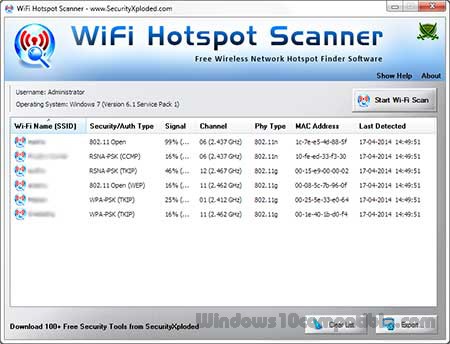 wifi scanner windows 10 free